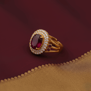 adjustable gold covering ring – ruby stone design